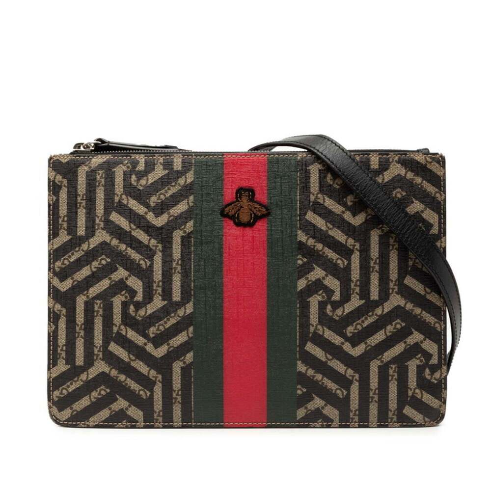 GUCCI Authentic Black Leather Shoulder Bag - Picture 1 of 6